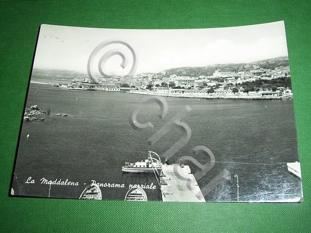 Cartolina La Maddalena - Panorama parziale 1956.