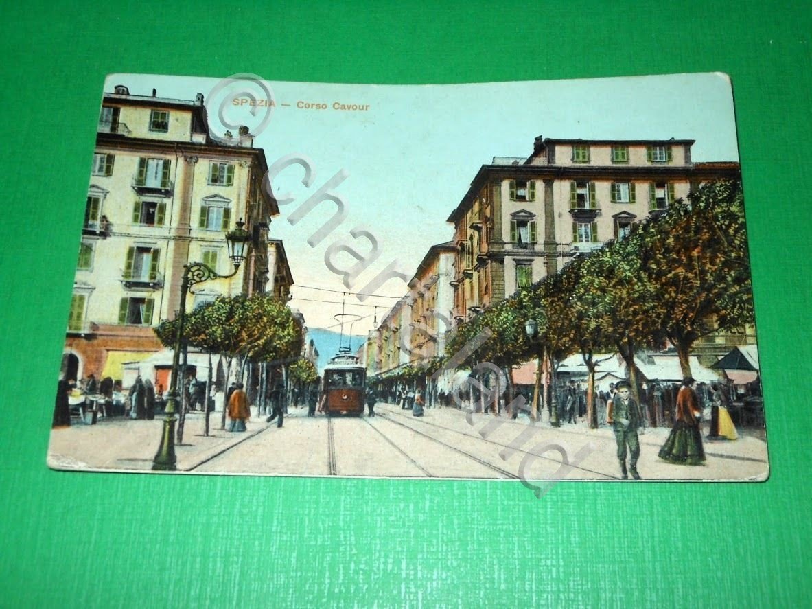 Cartolina La Spezia - Corso Cavour 1911 ca.