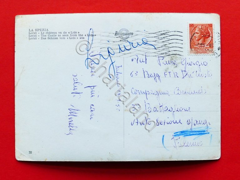 Cartolina La Spezia - Lerici - Il Castello visto dal …