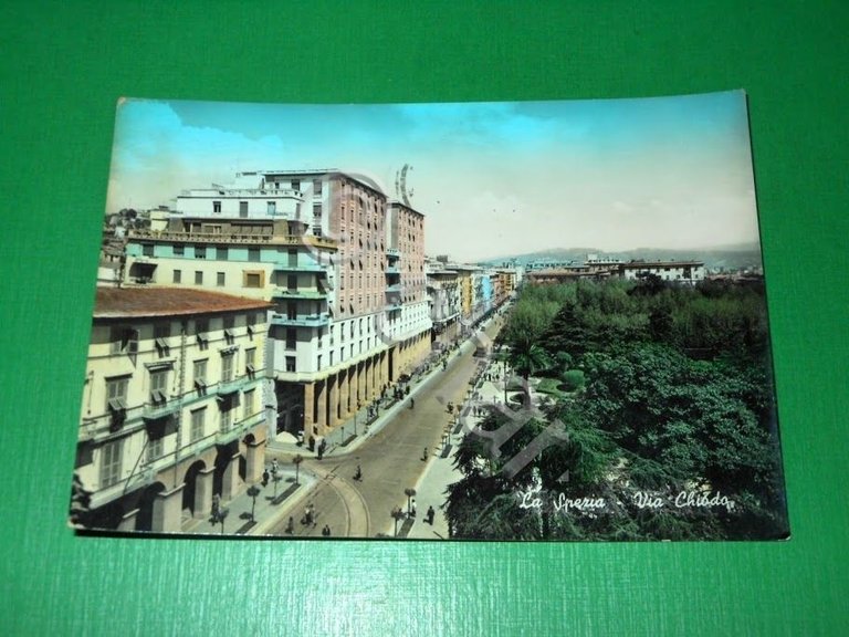 Cartolina La Spezia - Via Chiodo 1958 | Immagine Gallery 2