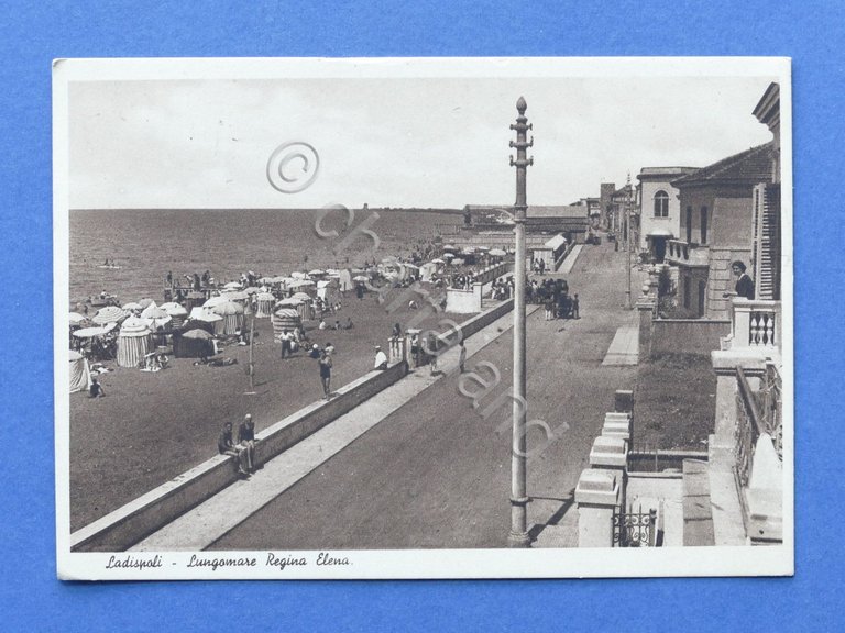 Cartolina Ladispoli - Lungomare Regina Elena - 1942.