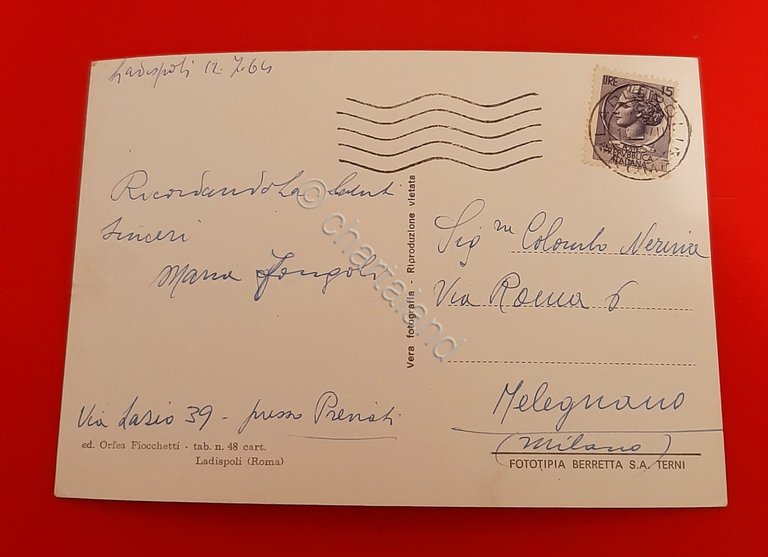 Cartolina Ladispoli - Piazza della Vittoria - 1964