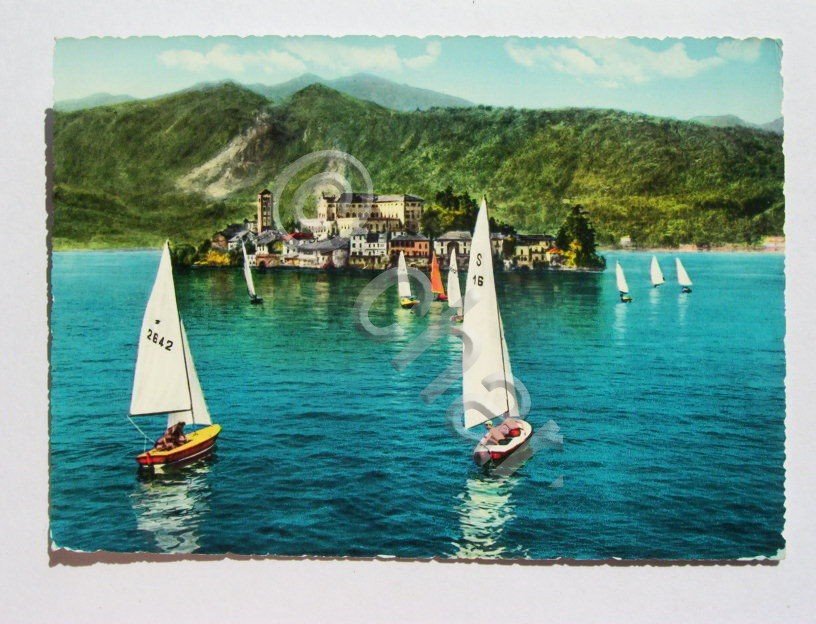 Cartolina Lago d' Orta - Isola San Giulio - Veduta …