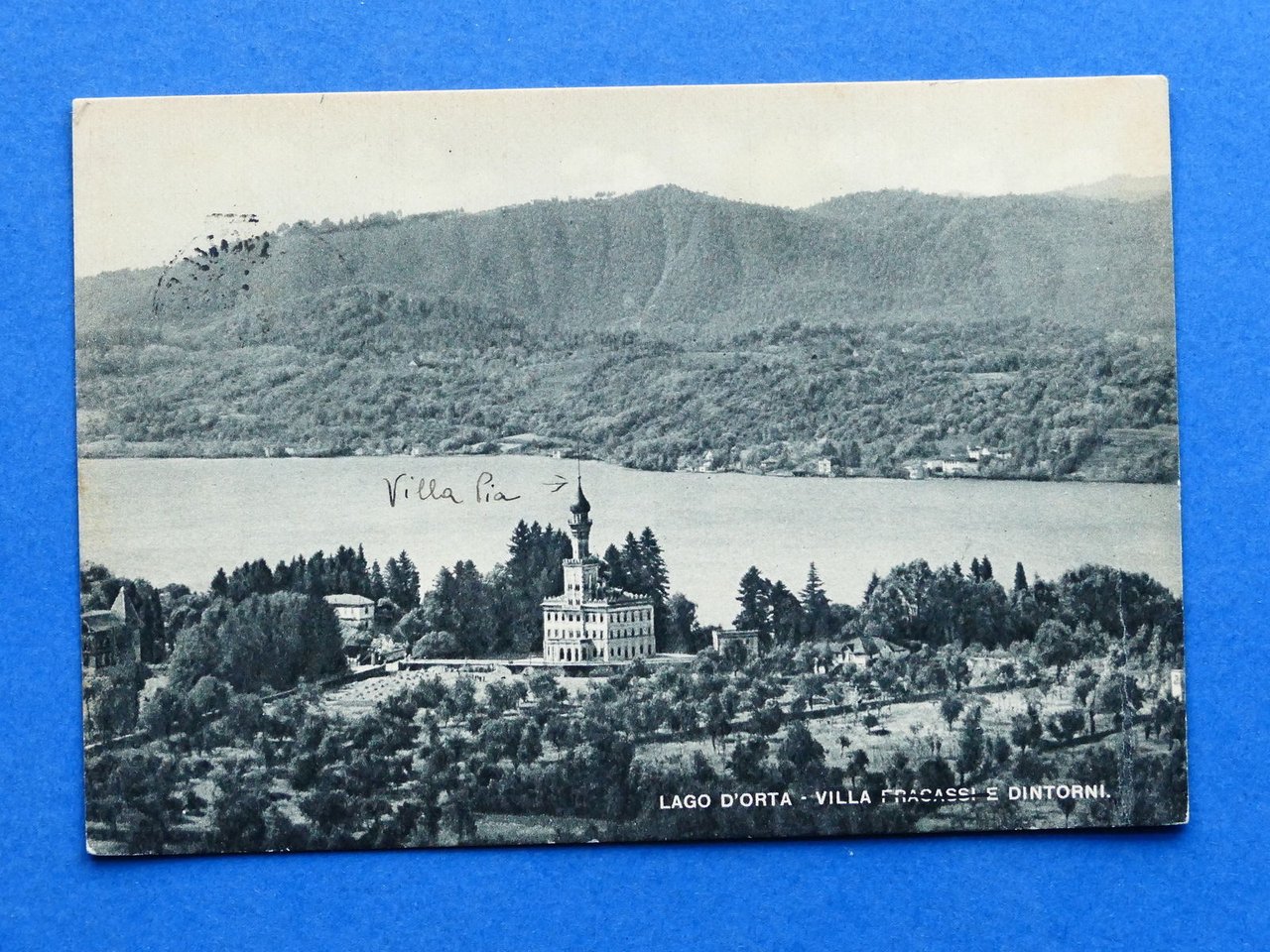Cartolina Lago d'Orta - Villa Fracassi e dintorni - 1950.