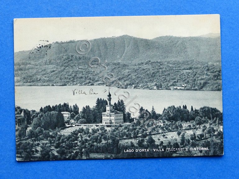 Cartolina Lago d'Orta - Villa Fracassi e dintorni - 1950.