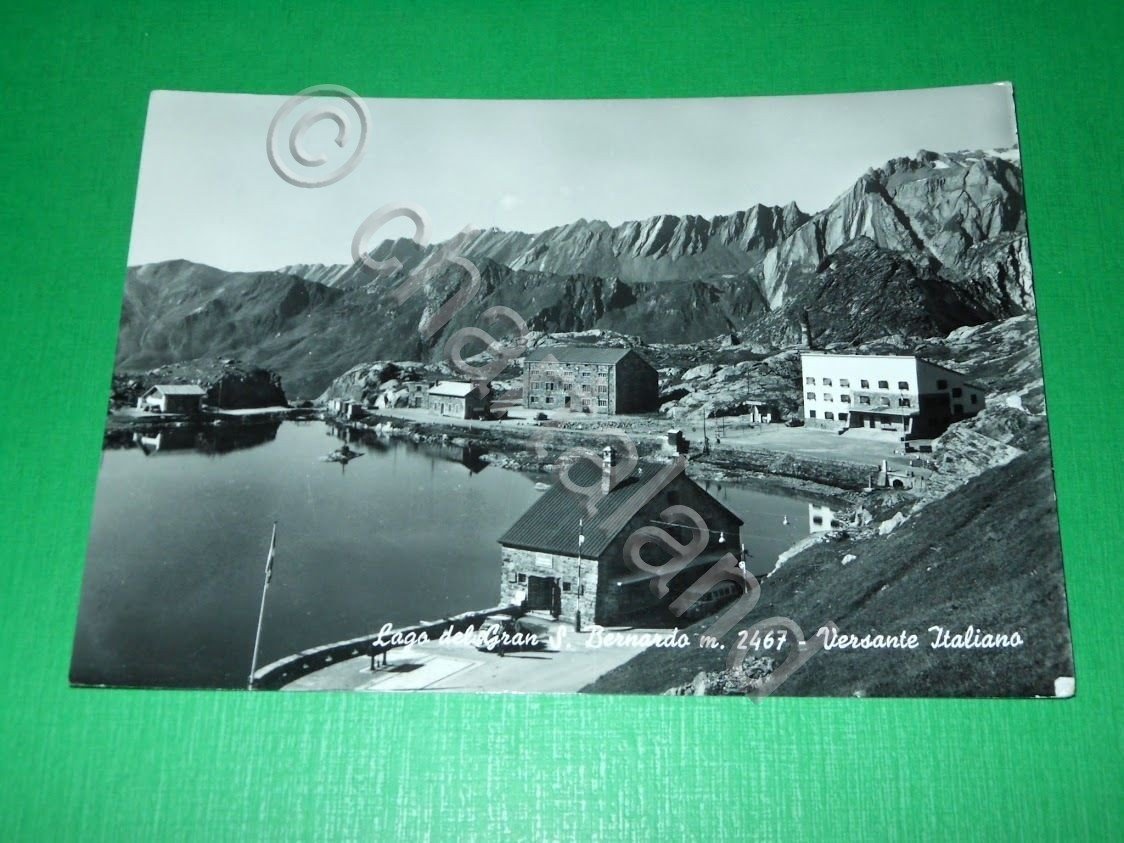Cartolina Lago del Gran S. Bernardo - Versante Italiano 1961.