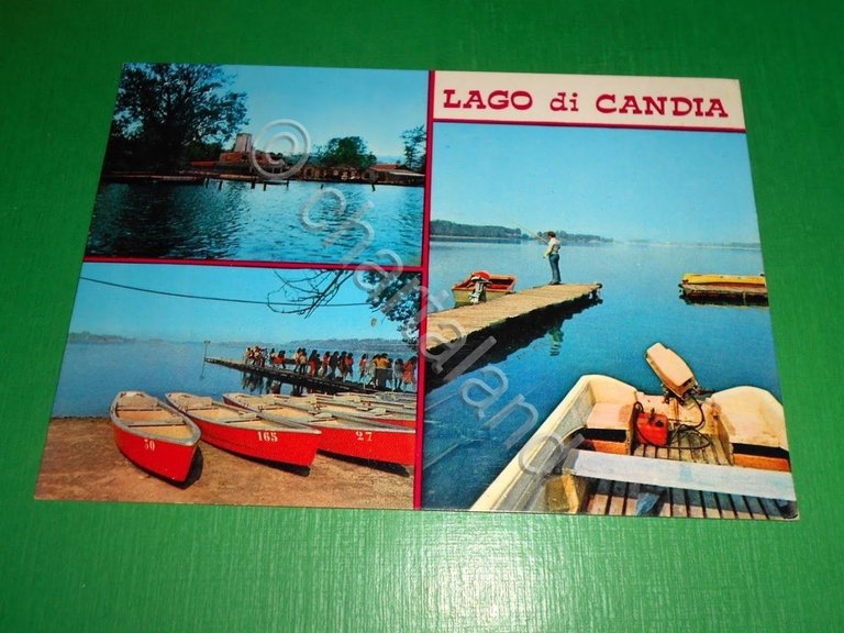 Cartolina Lago di Candia - Vedute diverse 1970 ca.