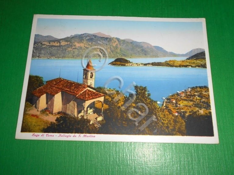Cartolina Lago di Como - Bellagio da S. Martino 1954