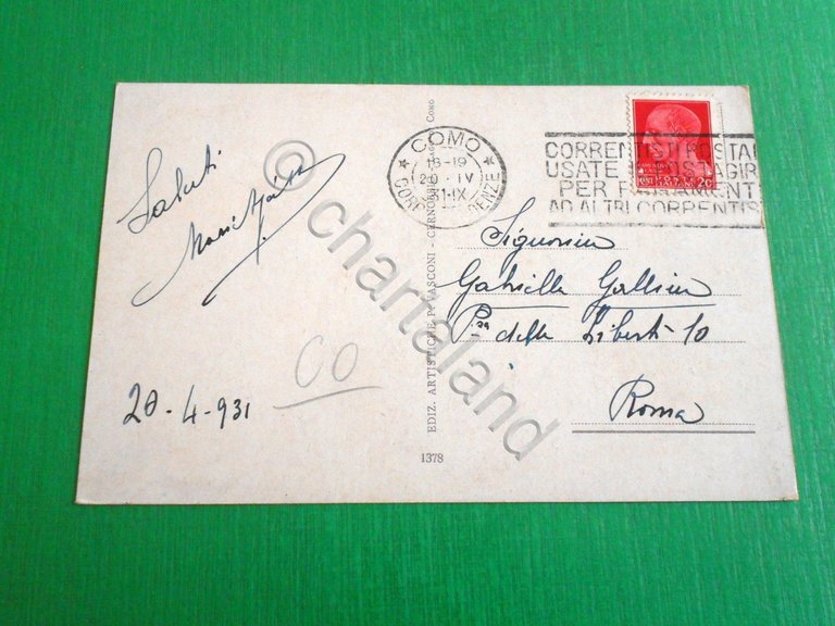 Cartolina Lago di Como - Cernobbio - Panorama dal Parco …