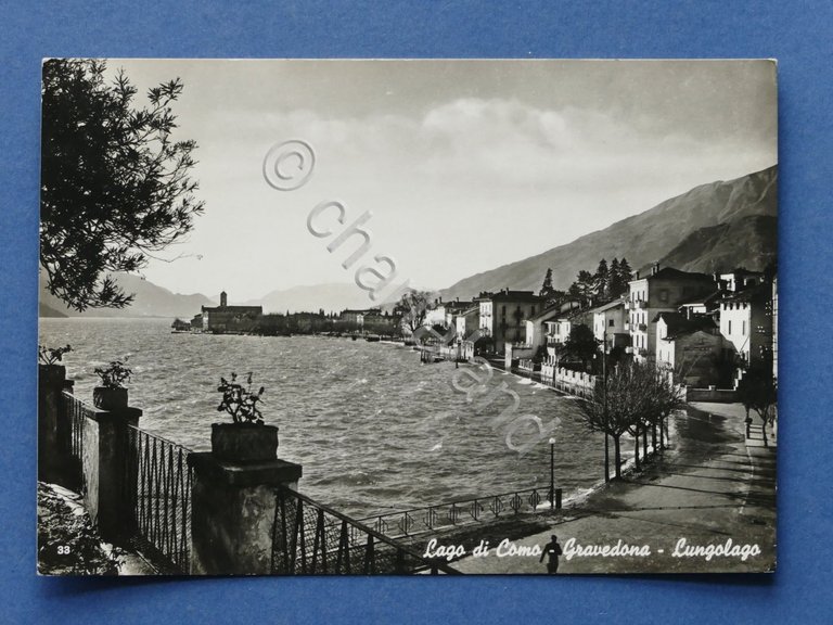 Cartolina Lago di Como - Gravedona - Lungolago - 1963