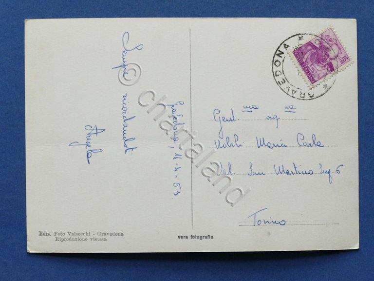 Cartolina Lago di Como - Gravedona - Lungolago - 1963