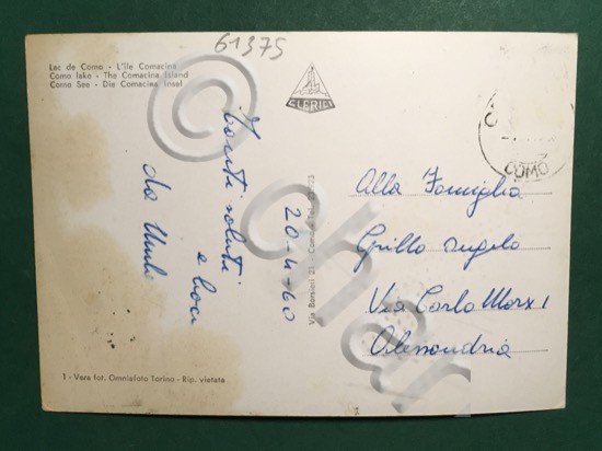Cartolina Lago di Como - Isola Comacina - 1960