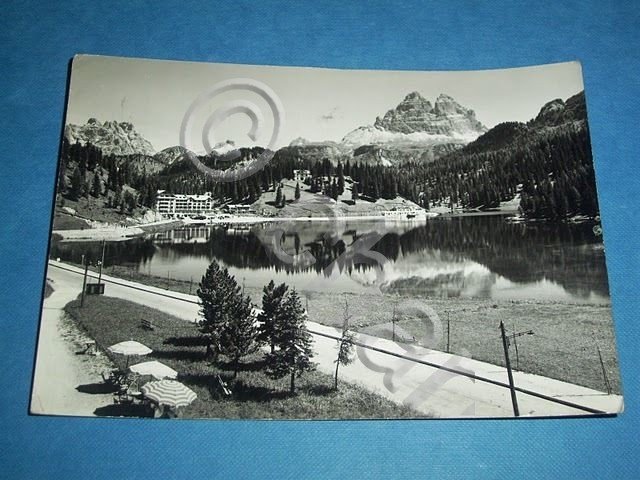Cartolina Lago di Misurina - Tre Cime di Lavaredo 1959
