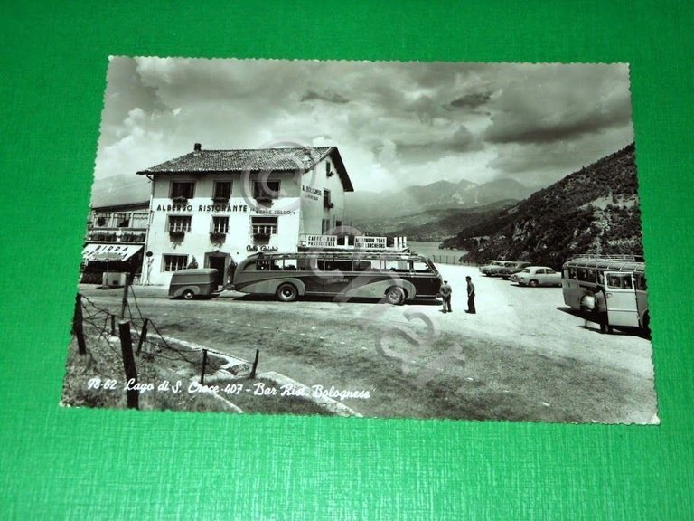 Cartolina Lago di S. Croce - Bar Ristorante "Bolognese" 1950 …