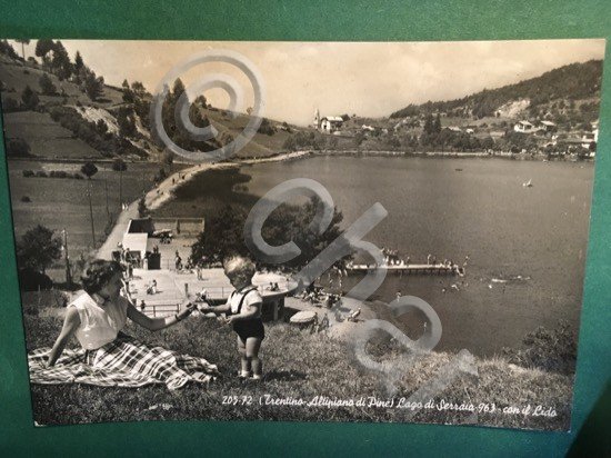 Cartolina Lago Di Serraia - Con Il Lido - 1954