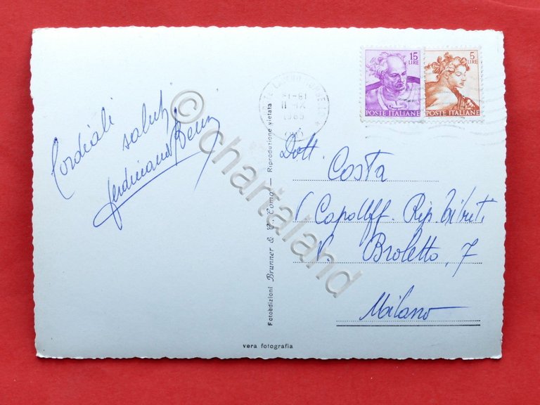 Cartolina Lago Maggiore - Isola Superiore - Arrivo del battello …