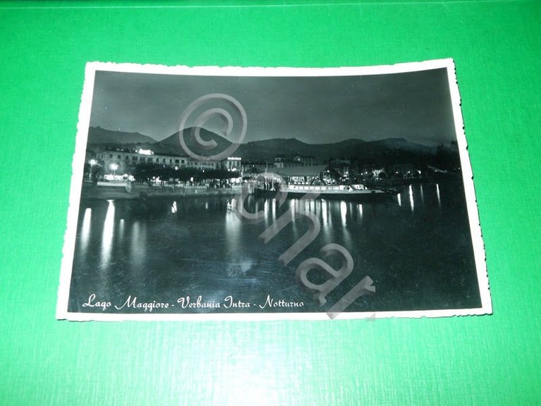 Cartolina Lago Maggiore - Verbania Intra - Notturno 1955 ca