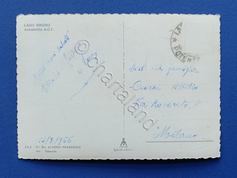 Cartolina Lago Negro - Autostello A.C.I. - 1966