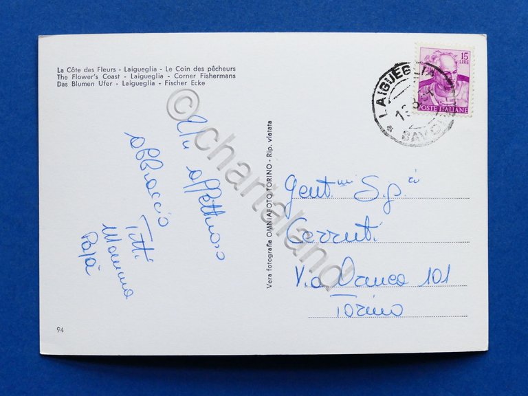 Cartolina Laigueglia - L'angolo dei pescatori - 1964.