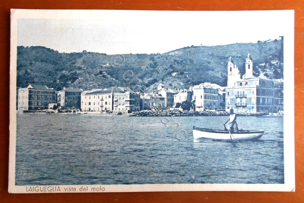 Cartolina Laigueglia - Vista dal molo - 1941
