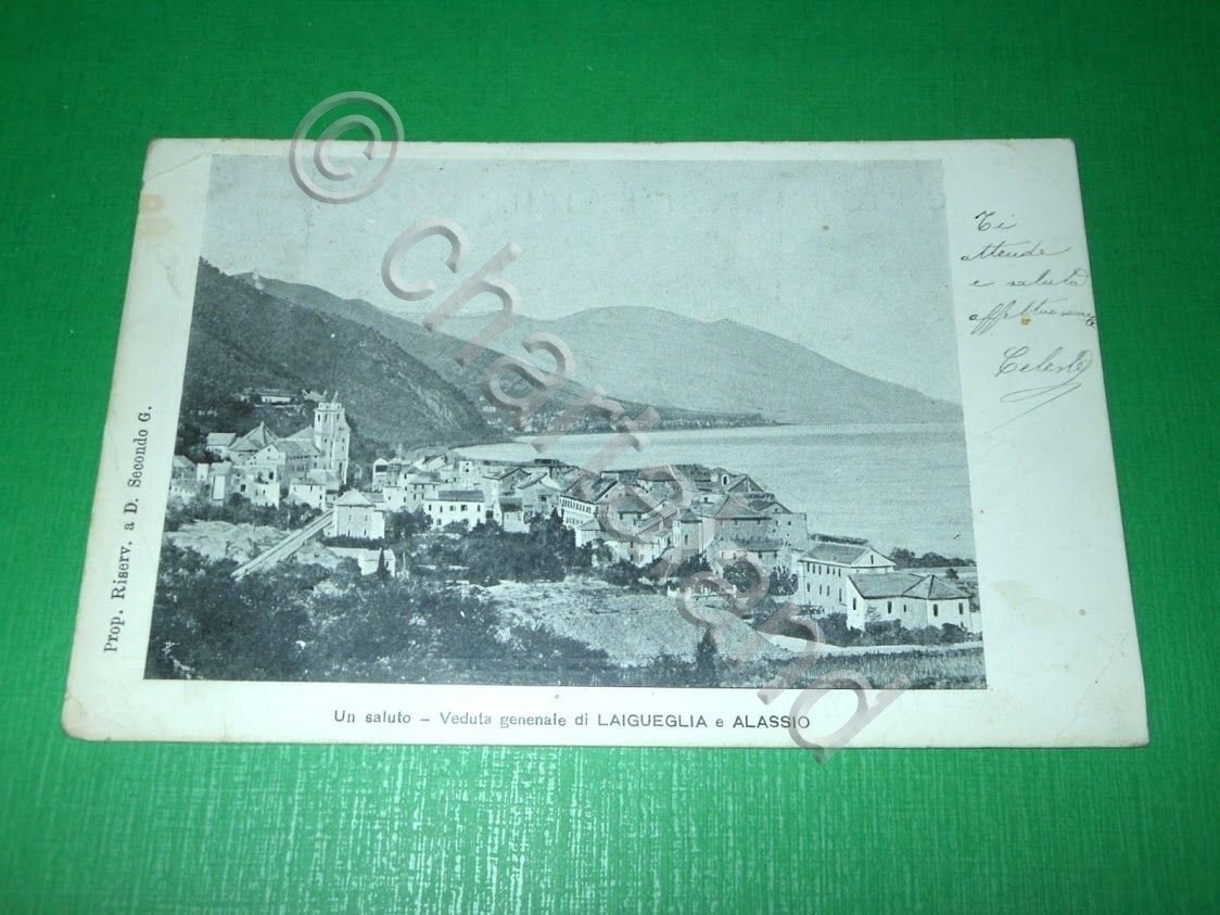 Cartolina Laigueglia e Alassio - Veduta generale 1903