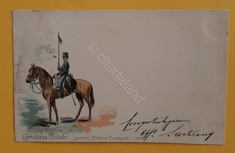 Cartolina Lancieri Vittorio Emanuele - 1902