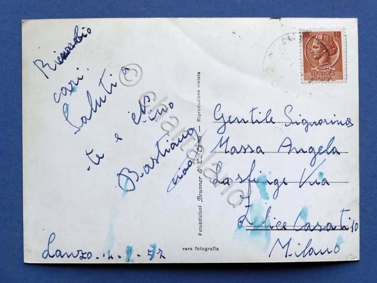 Cartolina Lanzo d'Intelvi - Piazzale Funicolare - 1957