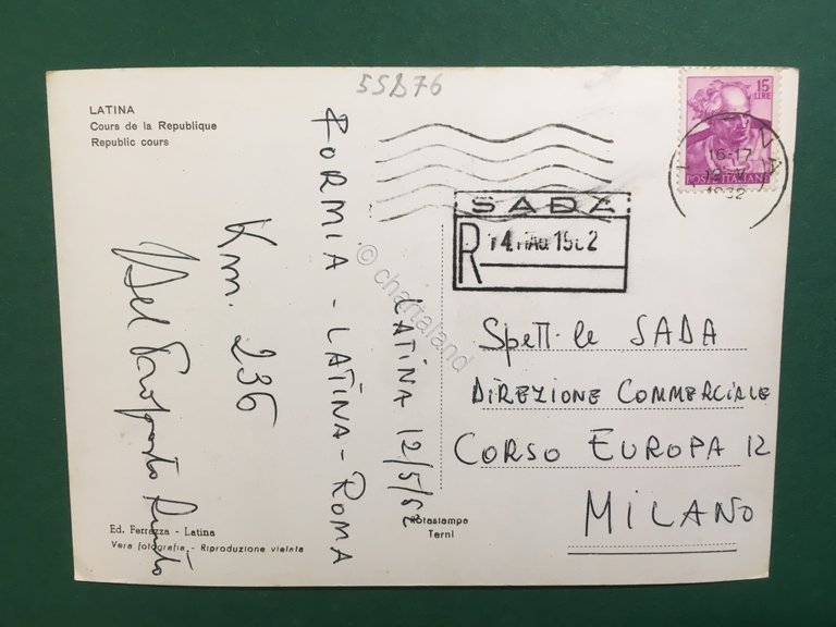 Cartolina Latina - Corso Della Repubblica - 1962