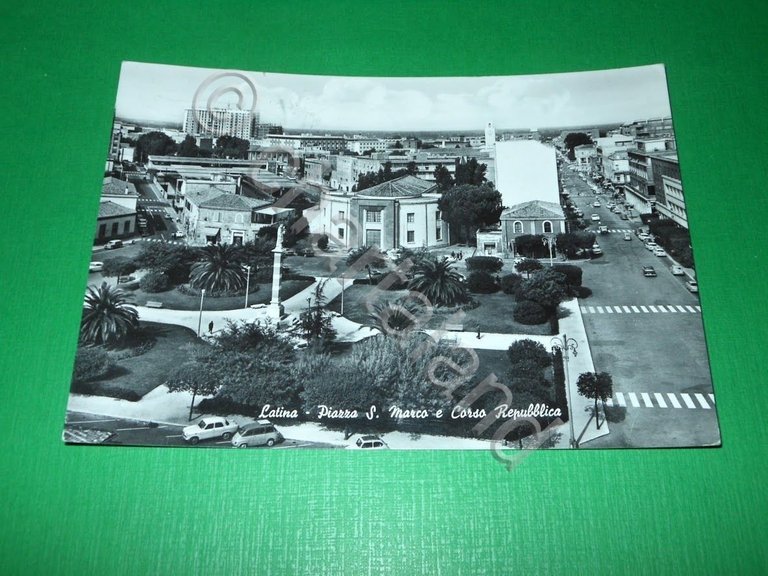 Cartolina Latina - Piazza S. Marco e Corso Repubblica 1965
