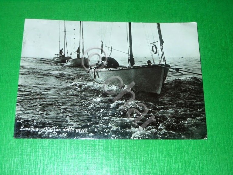 Cartolina Lavagna - Ritorno dalla pesca 1961.
