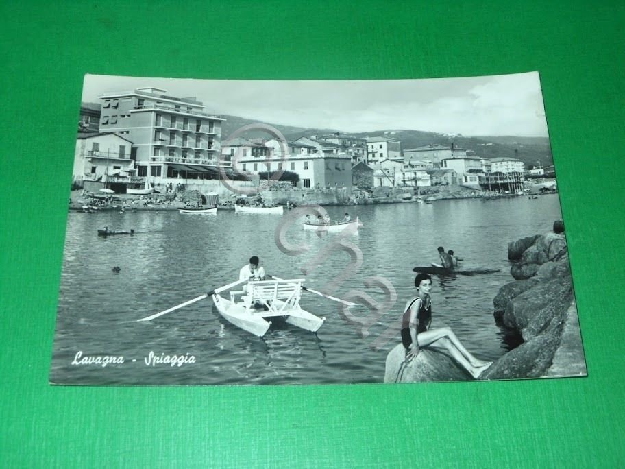 Cartolina Lavagna - Spiaggia 1976.