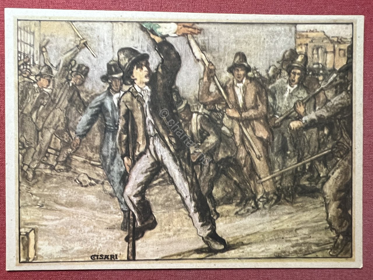 Cartolina Le Cinque Giornate di Milano 1848-1948 - Illustratore Cisari …