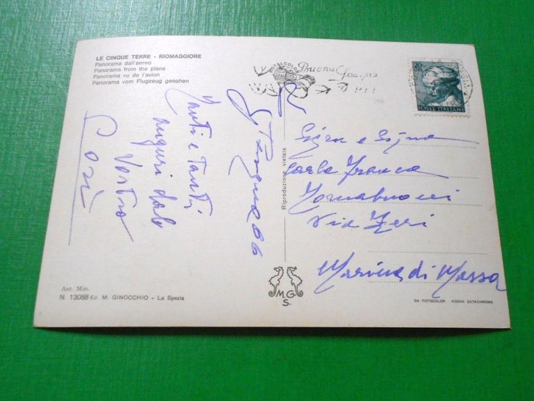 Cartolina Le Cinque Terre - Riomaggiore - Panorama dall' aereo …
