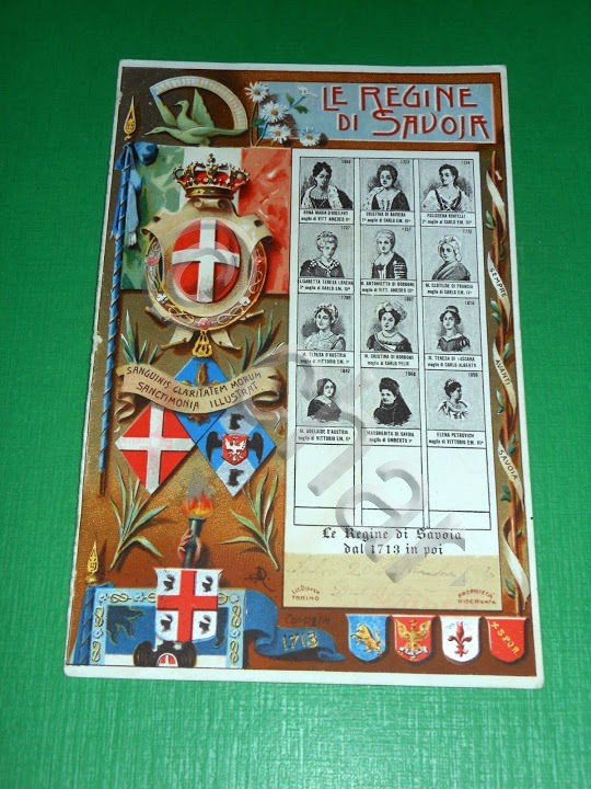 Cartolina Le Regine di Savoia - Dest. Alberto Litta Modignani …