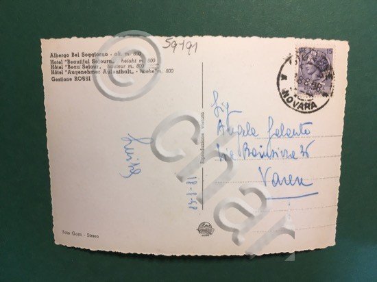 Cartolina Le Tre Isole Viste Dall'Alpino - Novara - 1958