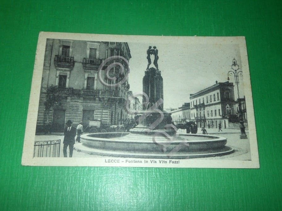 Cartolina Lecce - Fontana in Via Vito Fazzi 1931.