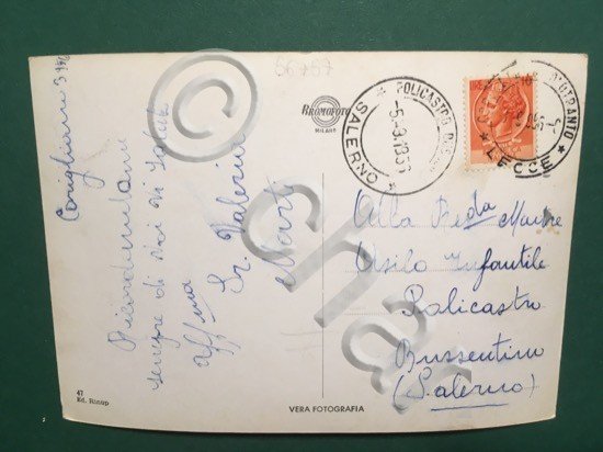 Cartolina Lecce - Palazzo J.N.P.S - Notturno - 1956