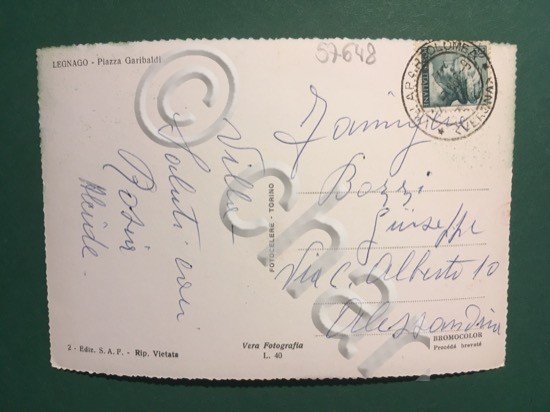 Cartolina Legnago - Piazza Garibaldi - 1965