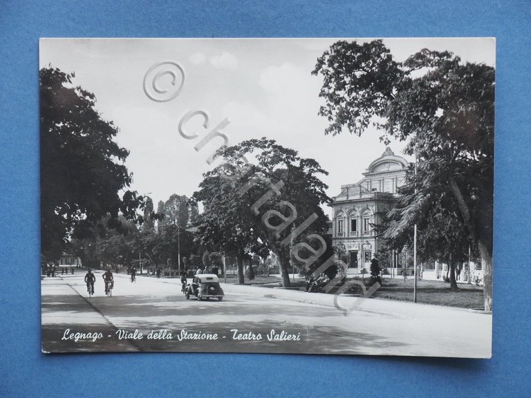Cartolina Legnago - Viale della Stazione Teatro Salieri - 1952