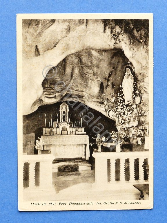 Cartolina Lemie - Frazione Chiandusseglio - Interno Grotta N.S. di …