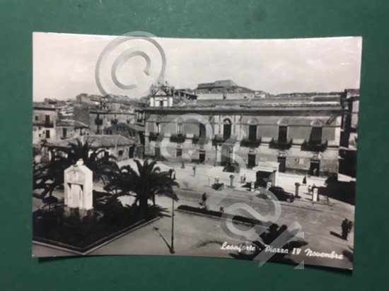 Cartolina Leonforte - Piazza IV Novembre - 1958