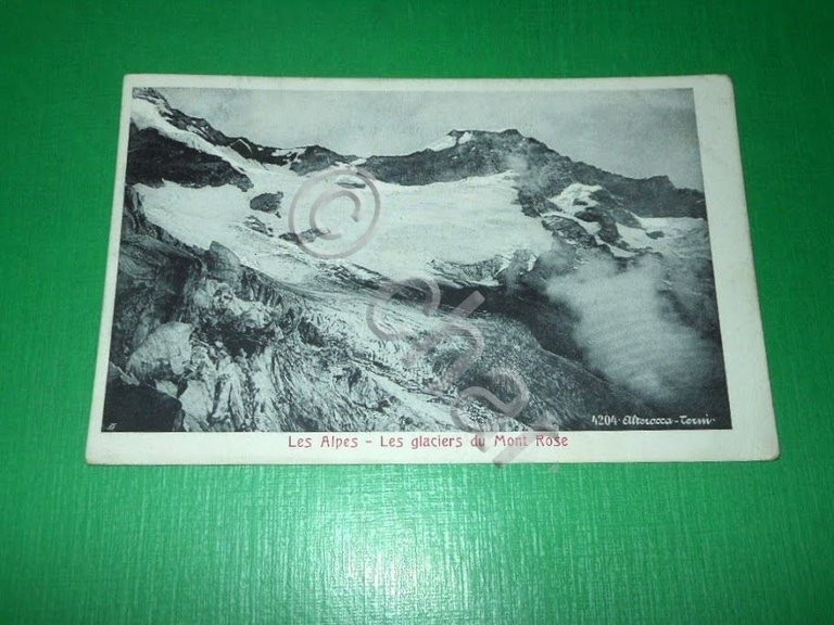 Cartolina Les Alpes - Les glaciers du Monte Rose 1904