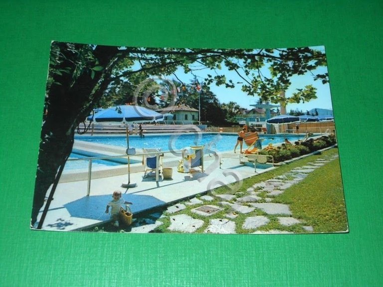 Cartolina Lesa - Lago Maggiore - La piscina riscaldata 1978