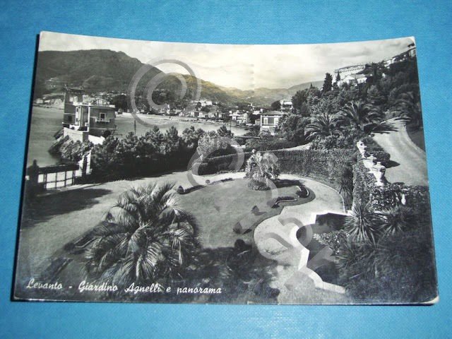 Cartolina Levanto - Giardino Agnelli e panorama 1955
