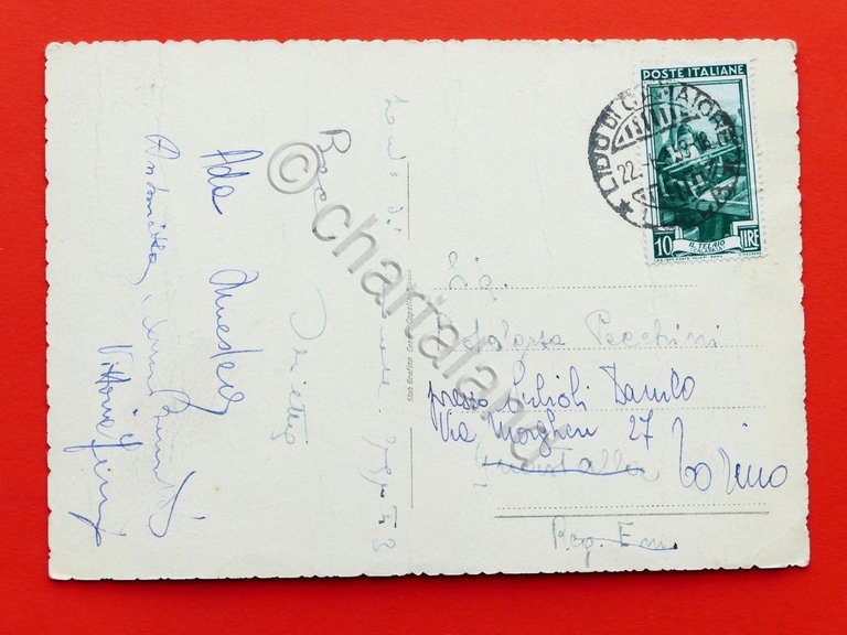 Cartolina Lido di Camaiore - Via del Fortino - 1953.