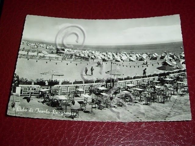 Cartolina Lido di Jesolo - Lungomare 1955.
