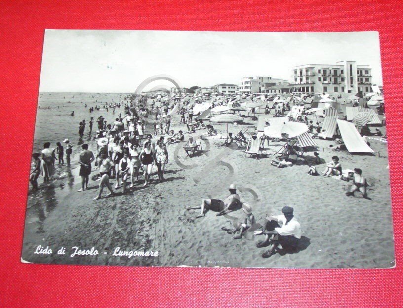 Cartolina Lido di Jesolo - Lungomare 1956.