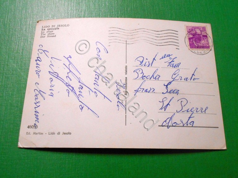 Cartolina Lido di Jesolo - Spiaggia 1962.