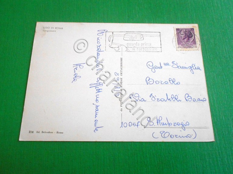 Cartolina Lido di Roma - Lungomare 1968.