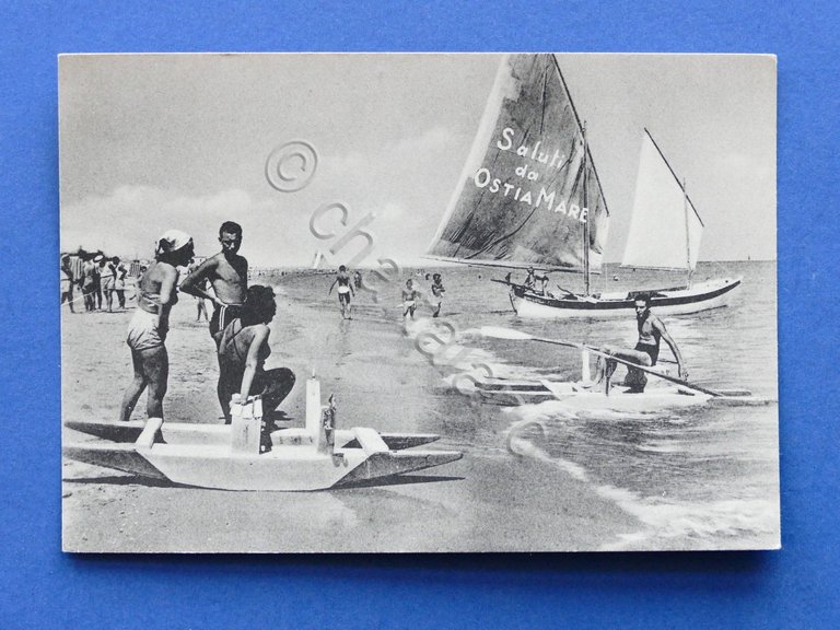 Cartolina Lido di Roma - Ostia a Mare - Spiaggia …